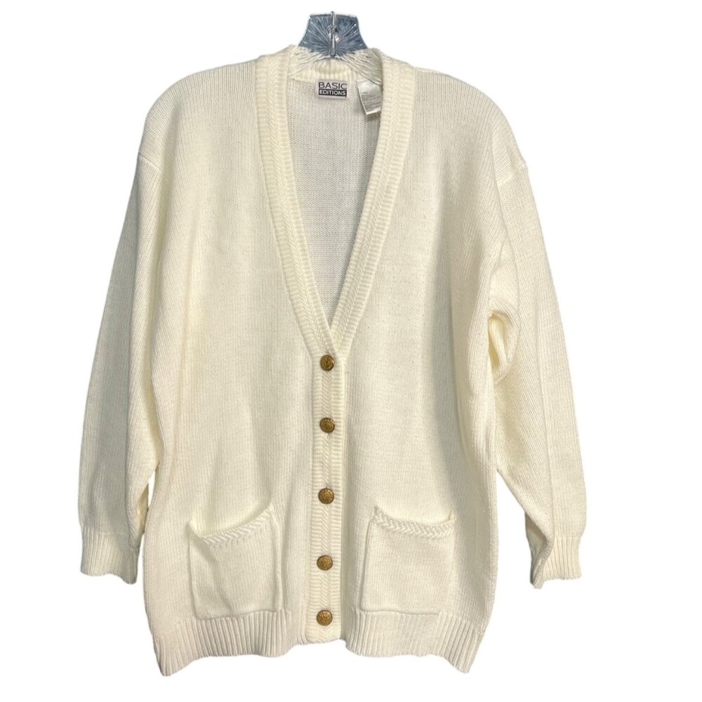 Vintage V-Neck Cardigan Sweater L